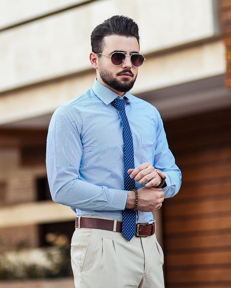 Navy Check Pattern Shirt